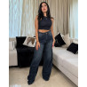 Jean cargo oversize avec multi-poches
