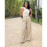 Pantalon large Brodé