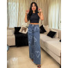 Jean Taille Haute Avec Imprimé Coeur