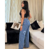 Jean Taille Haute Avec Imprimé Coeur