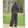 Ensemble En Crepe Chemise à Manches 3/4 larges , Pantalon large à Poches devant