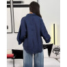 Chemise en lin à col ouvert et manches mi-longues