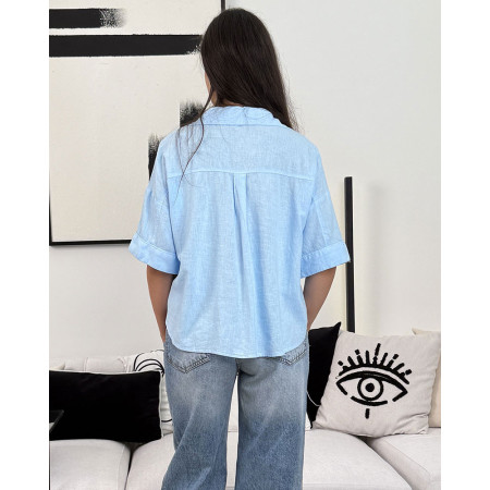 Chemise courte  à manches courtes et poches avec boutons frontaux