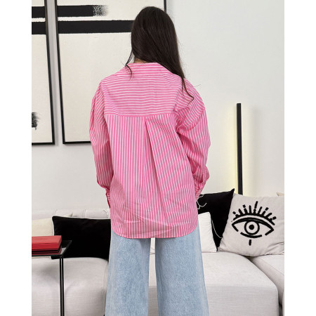 Chemise rayée en popeline