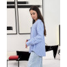 Chemise rayée en lin col classique à boutons