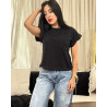 T-Shirt A Manches Repliées Et Col Rond Avec Poche Poitrine Et Aérée