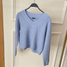 Pull col V en maille fine
