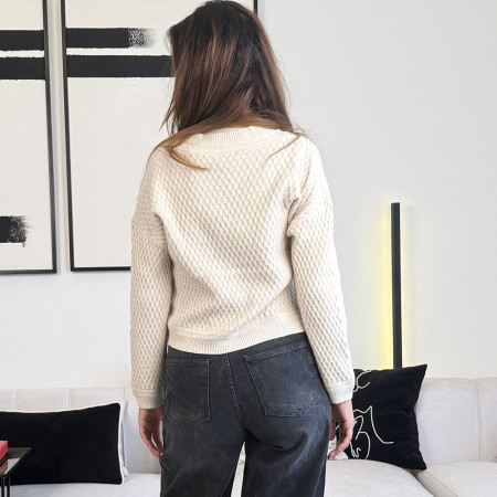 Pull col V en maille fine