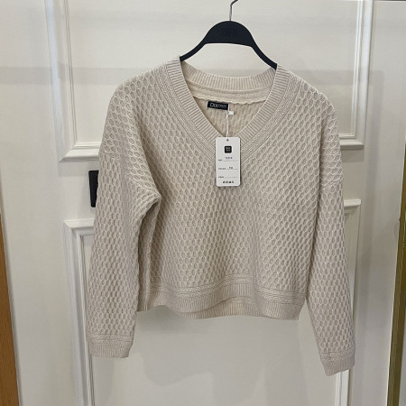 Pull col V en maille fine
