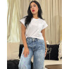 T-Shirt A Manches Repliées Et Col Rond Avec Poche Poitrine Et Aérée