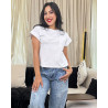 T-Shirt A Manches Repliées Et Col Rond Avec Poche Poitrine Et Aérée