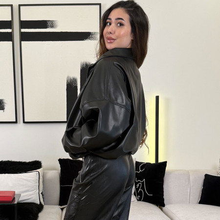 Veste bomber en cuir