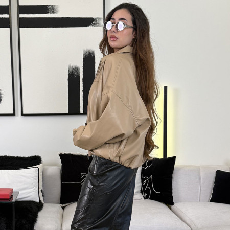 Veste bomber en cuir