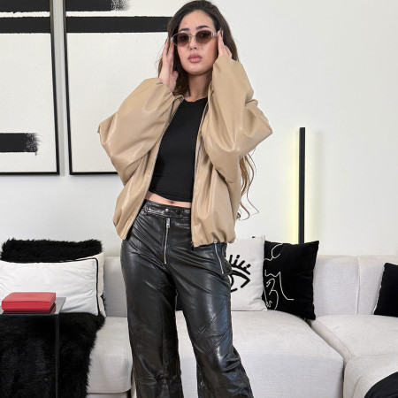 Veste bomber en cuir