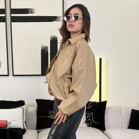 Veste bomber en cuir