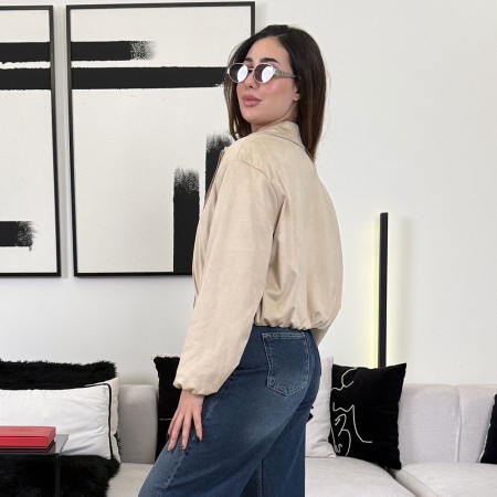 Veste bomber en daim